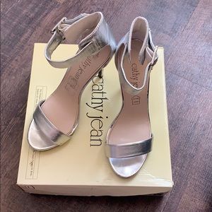 Cathy Jean | Silver Strappy Heels